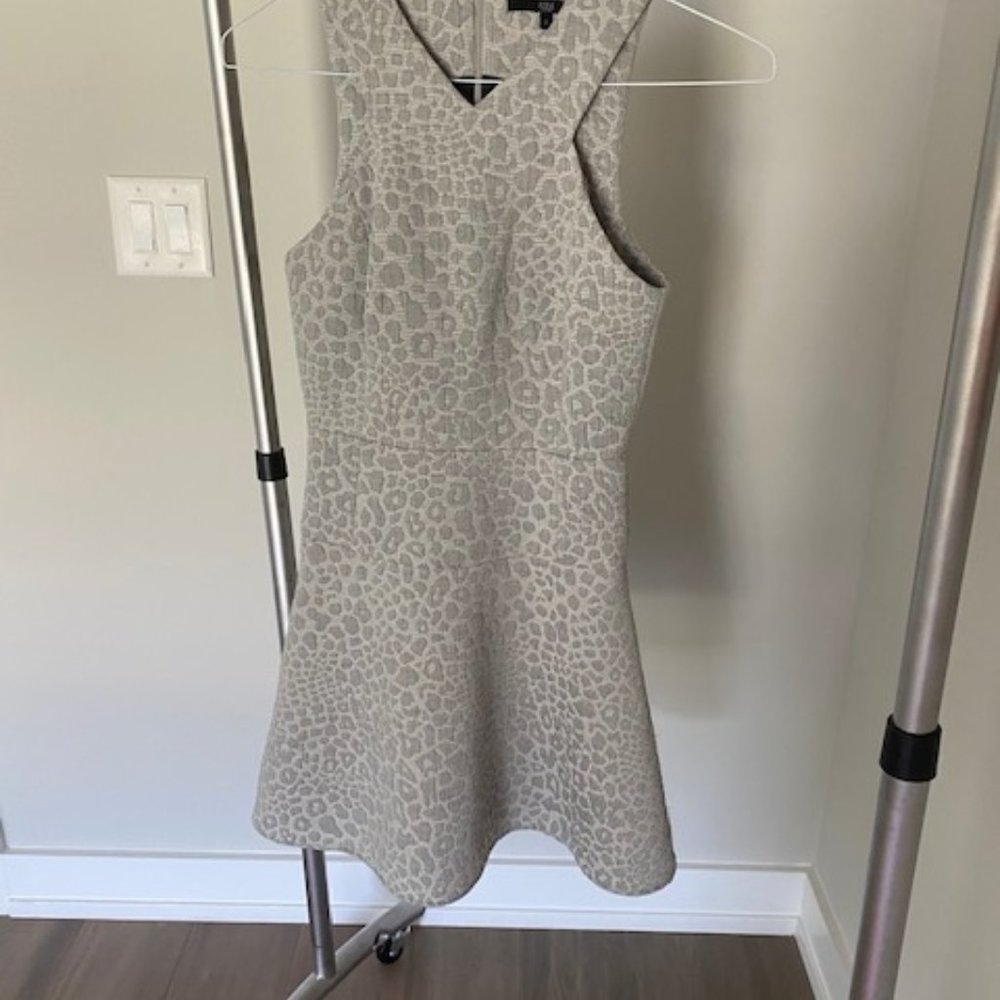 Tibi cocktail dress in gray-animal print - size 0